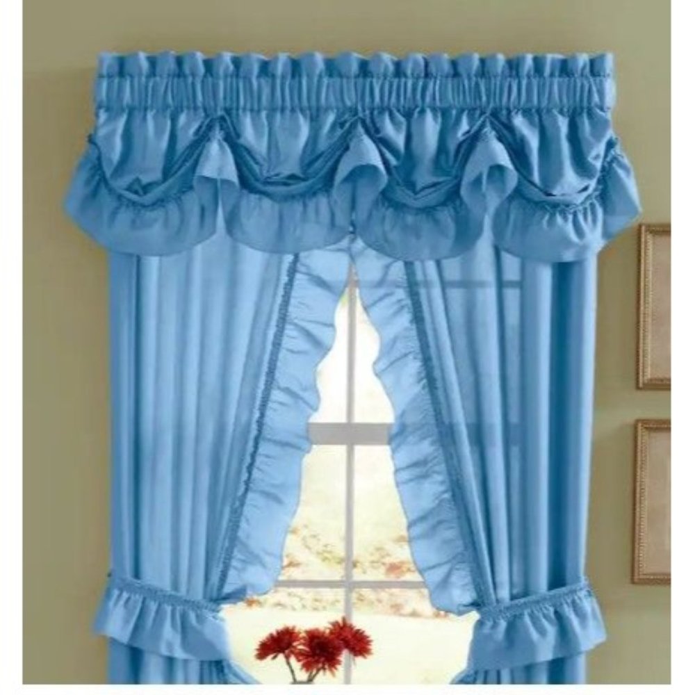 Sleep World Mayfair Queen Anne Valance 84" w x 15" l 6866126 Sky Blue